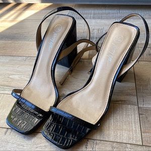 Nasty Gal Square Toe Chunky Heels